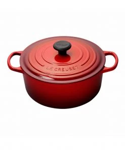 Le Creuset 5 1/2 Qt. Signature Round French Oven - Cherry Dutch Ovens & Brasiers