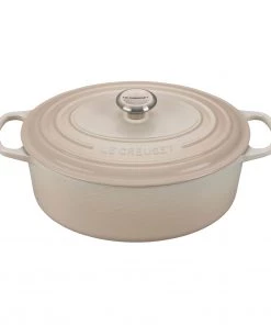 Le Creuset 6 3/4 Qt. Signature Oval Dutch Oven W/Stainless Steel Knob - Meringue Dutch Ovens & Brasiers