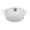 Dutch Ovens & Brasiers Le Creuset 6 3/4 Qt. Signature Oval French Oven W/Stainless Steel Knob - White 2 Dutch Ovens & Brasiers Le Creuset 6 3/4 Qt. Signature Oval French Oven W/Stainless Steel Knob - White