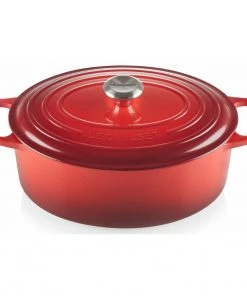 Dutch Ovens & Brasiers Le Creuset 6 3/4 Qt. Signature Oval French Oven W/Stainless Steel Knob - Cherry
