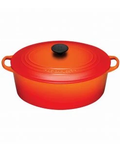 Le Creuset 6 3/4 Qt. Signature Oval French Oven - Flame Dutch Ovens & Brasiers