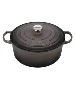 Le Creuset 7 1/4 Qt. Signature Round Dutch Oven W/Stainless Steel Knob - Oyster Dutch Ovens & Brasiers