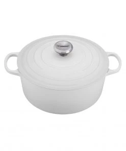 Dutch Ovens & Brasiers Le Creuset 7 1/4 Qt. Signature Round French Oven W/Stainless Steel Knob - White