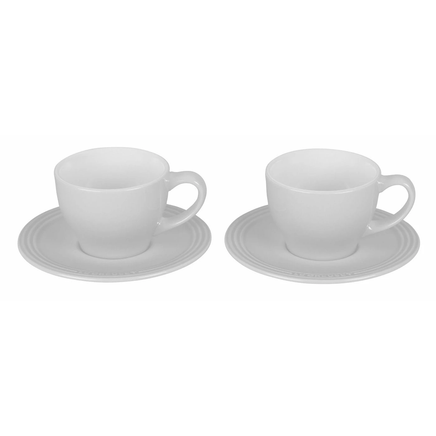 Coffee Mugs & Teacups Le Creuset 7 Oz. Cappuccino Cups And Saucers - Set Of 2 - White 3 Coffee Mugs & Teacups Le Creuset 7 Oz. Cappuccino Cups And Saucers - Set Of 2 - White