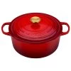 Le Creuset 7 1/4 Qt. Signature Round Dutch Oven W/Gold Knob - Cerise Dutch Ovens & Brasiers