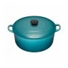 Dutch Ovens & Brasiers Le Creuset 7 1/4 Qt. Signature Round French Oven - Caribbean 2 Dutch Ovens & Brasiers Le Creuset 7 1/4 Qt. Signature Round French Oven - Caribbean
