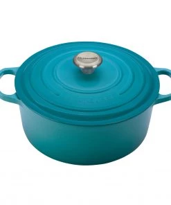 Le Creuset 7 1/4 Qt. Signature Round French Oven W/Stainless Steel Knob - Caribbean Dutch Ovens & Brasiers