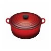 Le Creuset 7 1/4 Qt. Signature Round French Oven - Cherry Dutch Ovens & Brasiers