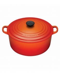 Le Creuset 7 1/4 Qt. Signature Round French Oven - Flame Dutch Ovens & Brasiers