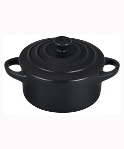 Le Creuset 8 Oz. Mini Round Cocotte - Licorice Dutch Ovens & Brasiers