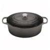 Le Creuset 9 1/2 Qt. Signature Oval Dutch Oven W/Stainless Steel Knob - Oyster Dutch Ovens & Brasiers