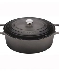 Le Creuset 9 1/2 Qt. Signature Oval Dutch Oven W/Stainless Steel Knob - Oyster Dutch Ovens & Brasiers