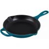 Le Creuset 9" (1 3/8 Qt.) Signature Iron Handle Skillet - Deep Teal