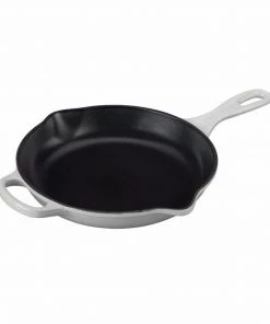 Le Creuset 9" (1 3/8 Qt.) Signature Iron Handle Skillet - White Frypans & Skillets
