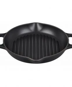 Le Creuset 9.75" Signature Deep Round Grill Pan - Licorice