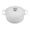 Le Creuset 9 Qt. Signature Round French Oven W/Stainless Steel Knob - White