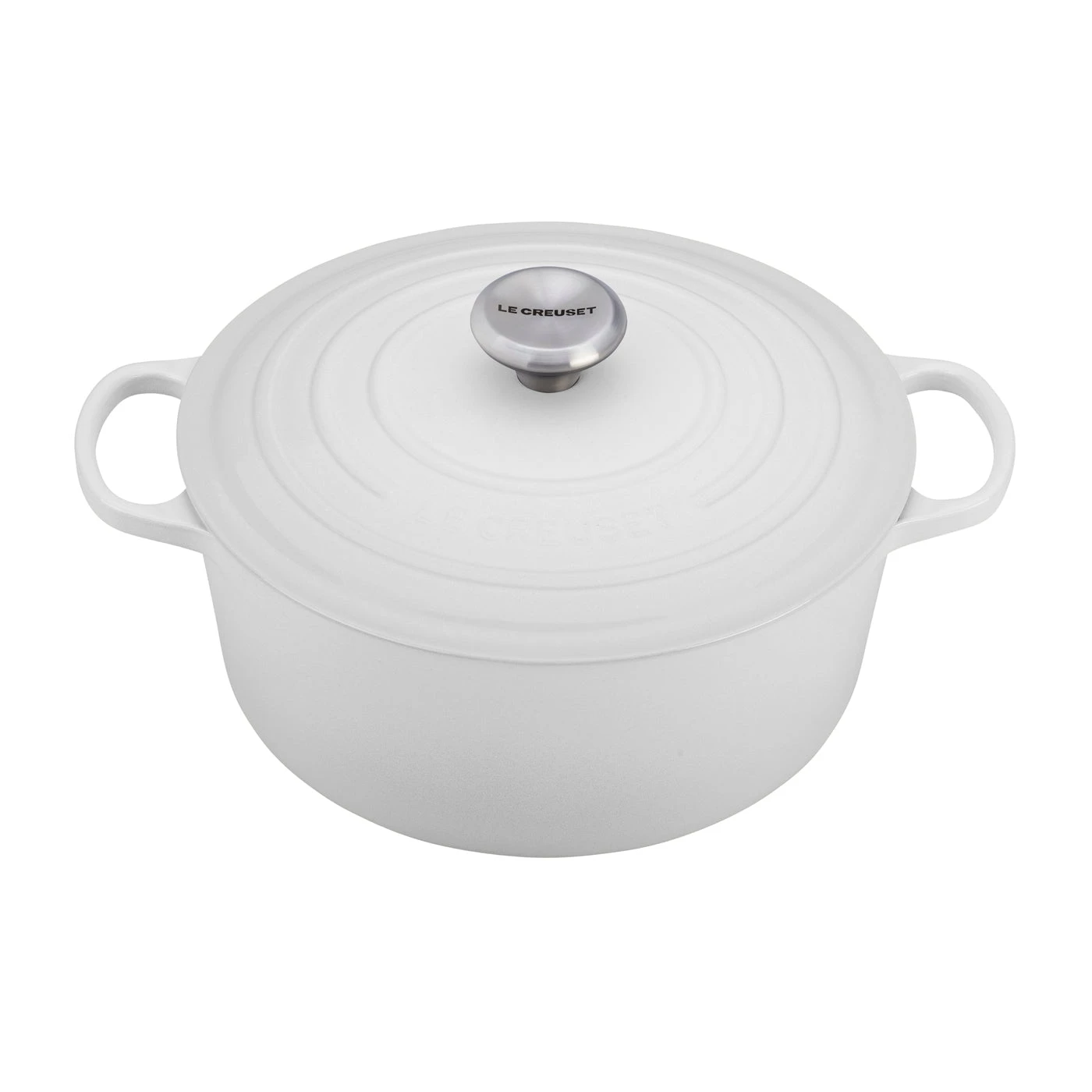 Le Creuset 9 Qt. Signature Round French Oven W/Stainless Steel Knob - White 3 Le Creuset 9 Qt. Signature Round French Oven W/Stainless Steel Knob - White