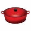 Le Creuset 9 1/2 Qt. Signature Oval French Oven - Cherry Dutch Ovens & Brasiers