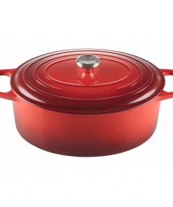 Le Creuset 9 1/2 Qt. Signature Oval French Oven W/Stainless Steel Knob - Cherry