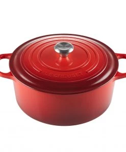 Le Creuset 9 Qt. Signature Round French Oven W/Stainless Steel Knob - Cherry Dutch Ovens & Brasiers