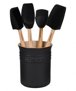 Tool Sets Le Creuset Craft Series 5-Piece Utensil Set W/Crock - Licorice