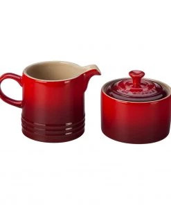 Le Creuset Cream And Sugar Set - Cherry Sugar Bowls & Creamers