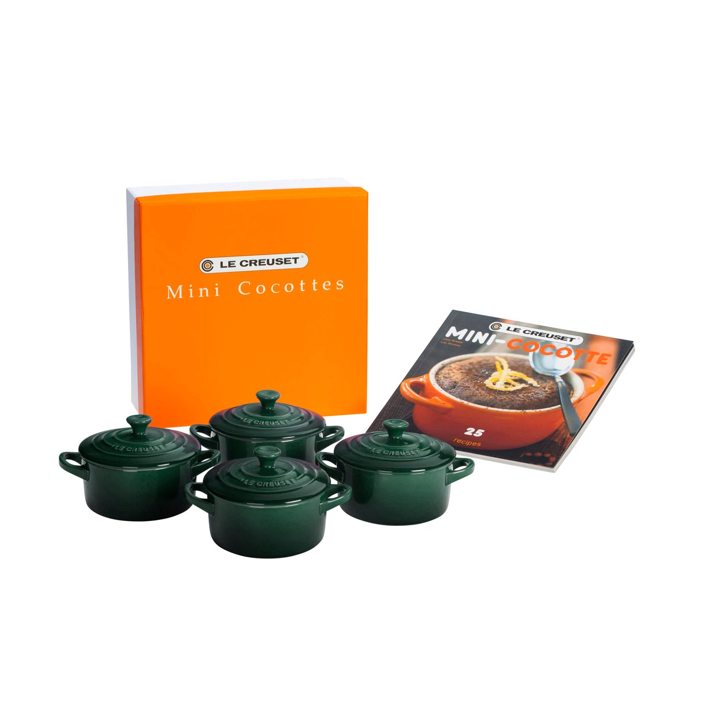 Le Creuset Set Of 4 Mini Cocottes With Mini-Cocotte Cookbook (8 Oz. Each) - Artichaut 3 Le Creuset Set Of 4 Mini Cocottes With Mini-Cocotte Cookbook (8 Oz. Each) - Artichaut