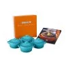Le Creuset Set Of 4 Mini Cocottes With Mini-Cocotte Cookbook (8 Oz. Each) - Caribbean Ramekins & Souffles