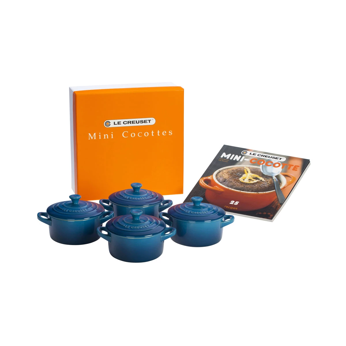 Le Creuset Set Of 4 Mini Cocottes With Mini-Cocotte Cookbook (8 Oz. Each) - Marseille Ramekins & Souffles 3 Le Creuset Set Of 4 Mini Cocottes With Mini-Cocotte Cookbook (8 Oz. Each) - Marseille Ramekins & Souffles