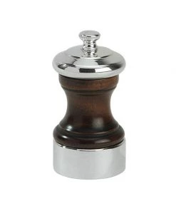 Peugeot Album Range Palace Antique Brown And Silverplate Pepper Mill 10cm/4" Salt & Pepper Mills