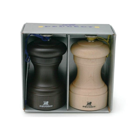 Salt & Pepper Mills Peugeot Bistro Chocolate Pepper & Natural Salt Mill Set 10cm/4" 3 Salt & Pepper Mills Peugeot Bistro Chocolate Pepper & Natural Salt Mill Set 10cm/4"
