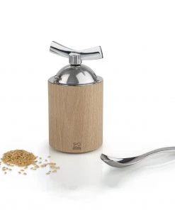 Spice & Nut Tools Peugeot Isen Natural Wood/Stainless Flax Seed Mill - 18cm/7"