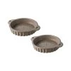 Revol Les Naturels Set Of 2 Tartlet Pans - 5 Oz. - Sesame Grey Pie Dishes & Tart Pans