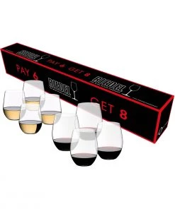 Wine Glasses Riedel O Cabernet Sauvignon/Merlot/Bordeaux And "O" Viognier/Chardonnay Buy 8 Pay 6 Glasses - Set Of 8