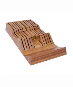 Knife Storage Shun 11-Slot In-Drawer Bamboo Knife Tray 18" X 9" X 2 5/8"
