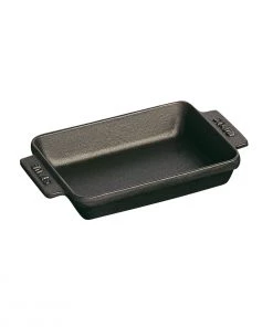 Staub Mini Rectangular Dish - 5 3/4 " X 4 1/2 " - 8oz - Black Matte Bakers & Casseroles
