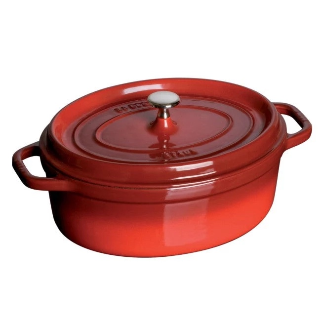 Staub Oval Cocotte - 7Qt - Cherry Dutch Ovens & Brasiers 3 Staub Oval Cocotte - 7Qt - Cherry Dutch Ovens & Brasiers