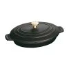 Staub Oval Plate W/Lid - 9" X 6 5/8 " - 1QT - Black Matte