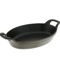 Roasters Staub Oval Roasting Dish - 9.5" X 6.75" - 1Qt - Graphite Grey
