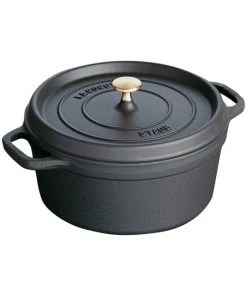 Staub Round Cocotte - 7Qt - Black Matte Dutch Ovens & Brasiers