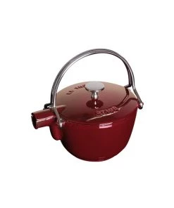 Staub Round Teapot/Kettle - 1QT - Grenadine