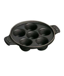 Specialty Cookware Staub Snail Dish W/6 Holes - 5.75" Black Matte