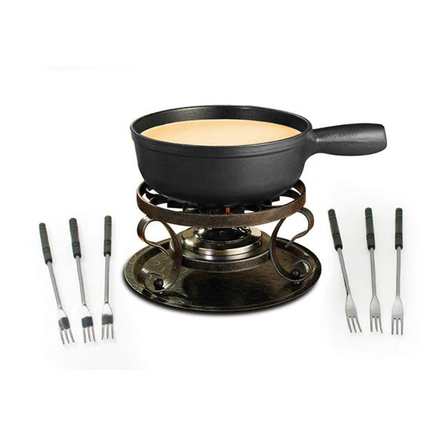 Swissmar Lugano 9Pc Cheese Fondue Set - Black Matte Fondue Sets 3 Swissmar Lugano 9Pc Cheese Fondue Set - Black Matte Fondue Sets