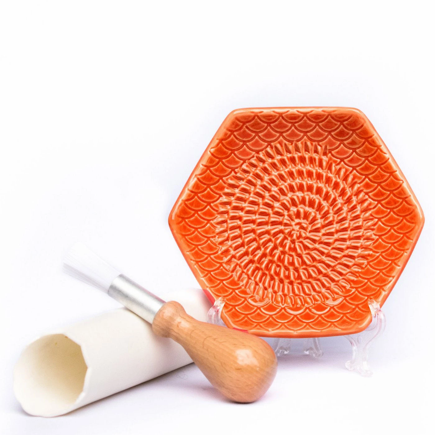 The Grate Plate Handmade Ceramic 3-Pc Grater Set - Orange Graters & Zesters 3 The Grate Plate Handmade Ceramic 3-Pc Grater Set - Orange Graters & Zesters