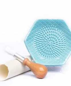 The Grate Plate Handmade Ceramic 3-Pc Grater Set - Sky Blue Graters & Zesters