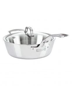 Viking Contemporary 3-Ply - 3.6 Qt. Saute Pan W/Lid + Helper Handle - Mirror Finish Saute Pans