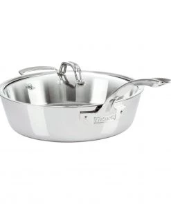 Saute Pans Viking Contemporary 3-Ply - 4.8 Qt. Saute Pan W/Lid + Helper Handle - Mirror Finish