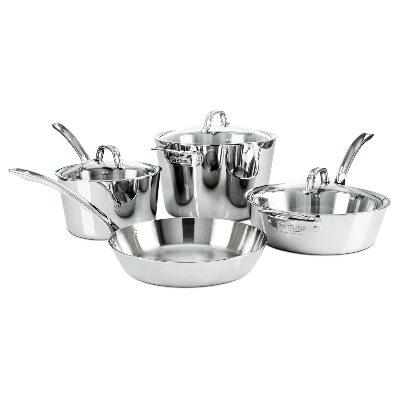 Viking Contemporary 3-Ply - 7 Pc. Cookware Set - Mirror Finish Cookware Sets 2 Viking Contemporary 3-Ply - 7 Pc. Cookware Set - Mirror Finish Cookware Sets
